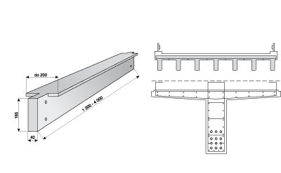 Custom manufacturing of bridge beam MK-T, PETRA